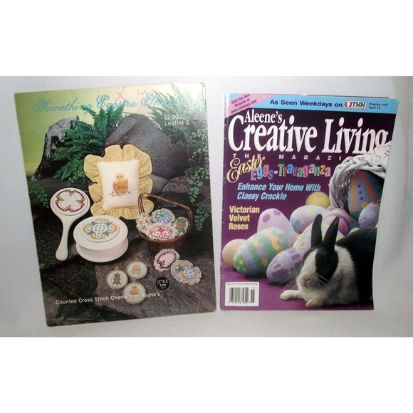 Easter Cross Stitch Creative Eggs Angels Apples Craft Aleene Jeane's Lot 2 Ideas - Picture 1 of 3